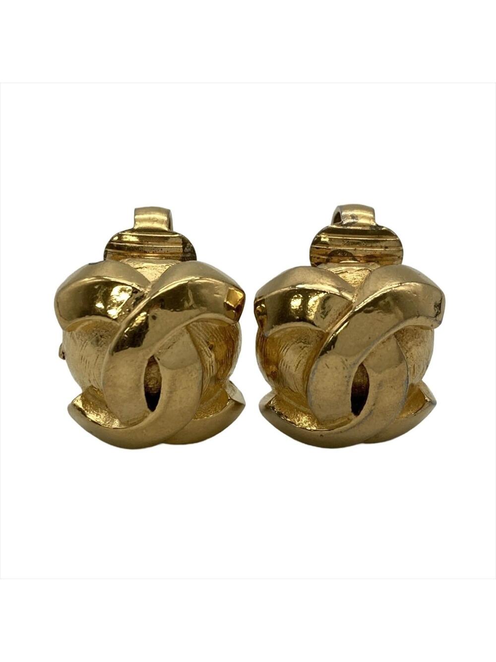 Chanel Cc Logo Clip-On Earrings Gold- #343182C43B